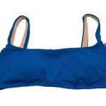 J.Crew  Wide-Rib Squareneck Bikini Top Removable Padding Blue XL Photo 1