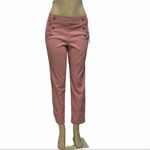 Love‎ Scarlett Straight Leg Cropped Ankle Pants Pull On Dusty Coral Pink 10 Pink Photo 14