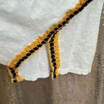 Free People Black Yellow Ivory Bora Bora Racerback Crochet Linen Blend Trim Tank Photo 5