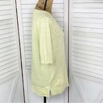 Loft  Embroidered Mandala Slub Knit Short‎ Sleeve Pullover Shirt Yellow Medium Photo 2