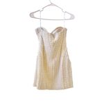 🆕 RETROFETE Deema Pearl Embellished Strapless Crepe Mini Dress Ivory Sz S Photo 4