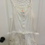 Free People  White Linen & Lace Romper Photo 0