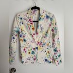 Women’s White tie dye colorful cropped blazer in size small Photo 1