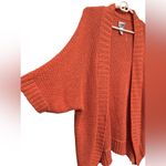 Chico's  Open Front Silk Cardigan Knit Sweater Orange short Sleeve Photo 2