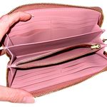 Coach NWOT Long Zip Around Wallet In Signature Canvas Gold Pink Lemonade Brown Photo 3