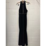 JS Collections JS Collection Sz 10 Black Lace Detail Sleeveless High Neck Halter Cocktail Gown Photo 4