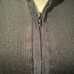 Black Zip Front Sweater With Suede Detailing Photo 1