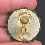 Vintage VOGUE Aurora Borealis Green Dome Cluster Beads Clip On Earrings Photo 14