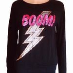 PINK - Victoria's Secret Pink Victoria Secret Boom Sequence Black Sweater Photo 0