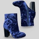 Rebecca Minkoff  Crushes Velvet Navy blue Heeled Ankle Boot Photo 0