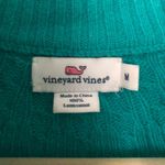 Vineyard Vines  Sweater Quarter 1/4 Zip Teal Blue Green Cableknit Shoulders Sz M Photo 7