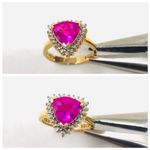 Sterling Silver /gold overlay, ruby* ring Photo 3