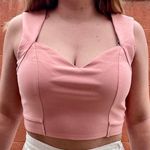Pink Peach Sweetheart Neckline Low Cut Crop Top Size M Photo 0