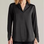 New Rhone Party Satin Blouse Women's Medium Work Event Old Money Quiet Luxury Black Photo 1