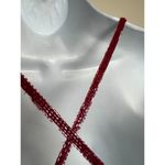 Scala Red Silk Beaded Plunge Neckline Dress Gown NWT Sz. PM Photo 5