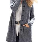 Woman Within Marled Sweater Jacket in Black/White, Size L (18/20) Photo 0