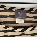 Elif Jordan Taylor Semi Sheer Tan & Black Striped Belted Batwing Tunic Coverup Photo 1