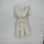 Lost + Wander White Eyelet Tie Waist Strapless Mini Dress Smocked Top Size S Photo 1