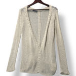 Wooden Ships Paola Buendia Knit Open Front Cardigan Sweater Tan XS Boho Beachy Photo 0