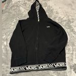 Vans  Black Hoodie with White Checkered Lining Photo 0