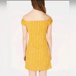 Derek Heart  Mustard Striped Off-Shoulder Mini Dress Photo 1