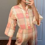 American Vintage Vintage Plaid Jumpsuit Button Front Straight Leg Jumper Sz S/M Photo 0