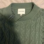 Pink Rose Sage Green Sweater Photo 2