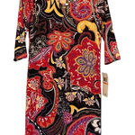 Nina Leonard  Paisley Stretch Dress NWT Size Small L5915A Flowy Bright‎ Floral Photo 0
