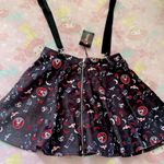 Hot Topic Emily The Strange Small Black Mini Skirt/Suspenders set (NWT) Photo 2