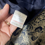 Fashion Union  Womens Romper sz M navy lace up neck long sleeve pockets Paisley Photo 8