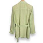 Hillard & Hanson Pale Lime Green Jacket Blazer Women Boxy Belt Mod Retro Medium Layering Piece Photo 1