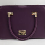 Bebe  Bella Smooth Medium Satchel Handbag Shoulder Bag Crossbody Purse Purple Photo 0