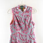 Elliatt  Sleeveless Embroidered A Line Mini Dress Green Pink Small Photo 2