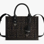 True Religion  Quilted Horseshoe Modern Tote Black Denim NEW w Tag Top Handle Photo 0