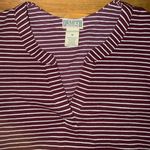 Duluth trading co.‎ Linger tunic style sweatshirt v neck stripes size MED Red Photo 4
