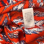 Daniel Rainn Dr2  Red Double V Short Sleeve Shirt Women S Low Back Red Ikat Print Photo 5