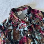 Soft Surroundings  Silk Velvet Floral Button Down Blouse - Small Photo 2