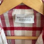 Boll & Branch Women’s Red White Flannel Night Shirt Organic Cotton Size Small Photo 5
