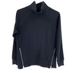 Athleta Cozy Karma Side Zip Black Funnel Neck Sweatshirt Photo 2