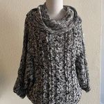 Moth Cowl Neck Cable Knit Batwing Sweater | Salt & Pepper Black/White Size M Photo 0