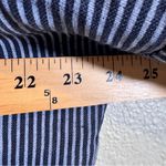 Nina Kendosa Blue Striped Linen Short Sleeve Button Down Shirt L Beachy Vacation Size L Photo 1