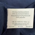 Laura Ashley Vtg Sz 12 Dress Linen Blend Midi Lagenlook Sleeveless Classic Navy Photo 8