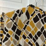 Tory Burch 100% Silk Yellow and Black Ruffled Sleeveless Blouse - Size 10 Photo 6