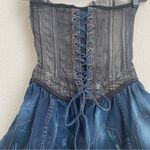 Guess  Project Runway “Natazha” Corset Lace-up Studded Denim Dress Size 1 (XS) Photo 5