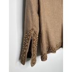 Eccoci Wool Silk Cashmere dressy Jacket with Embroidered Trim fall winter Size 0 Tan Photo 8