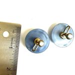 Blue circle rhinestone vintage screw back earrings Blue Photo 3