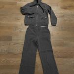 Ralph Lauren Lauren  Women’s 2 Pc Gray Full Zip Jacket & Matching Pants Size M L Photo 1