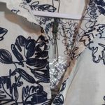 For Cynthia  White Navy Embroidered Floral Print Popover Beach Tunic Top Size 1X Photo 6