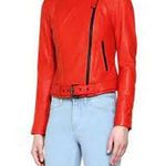 Mackage Hania Red Leather Moto Jacket XS Photo 0