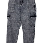 KanCan High Waist Charcoal Acid Wash Paperbag Jogger Jeans Size 3/25 Streetwear Gray Photo 0